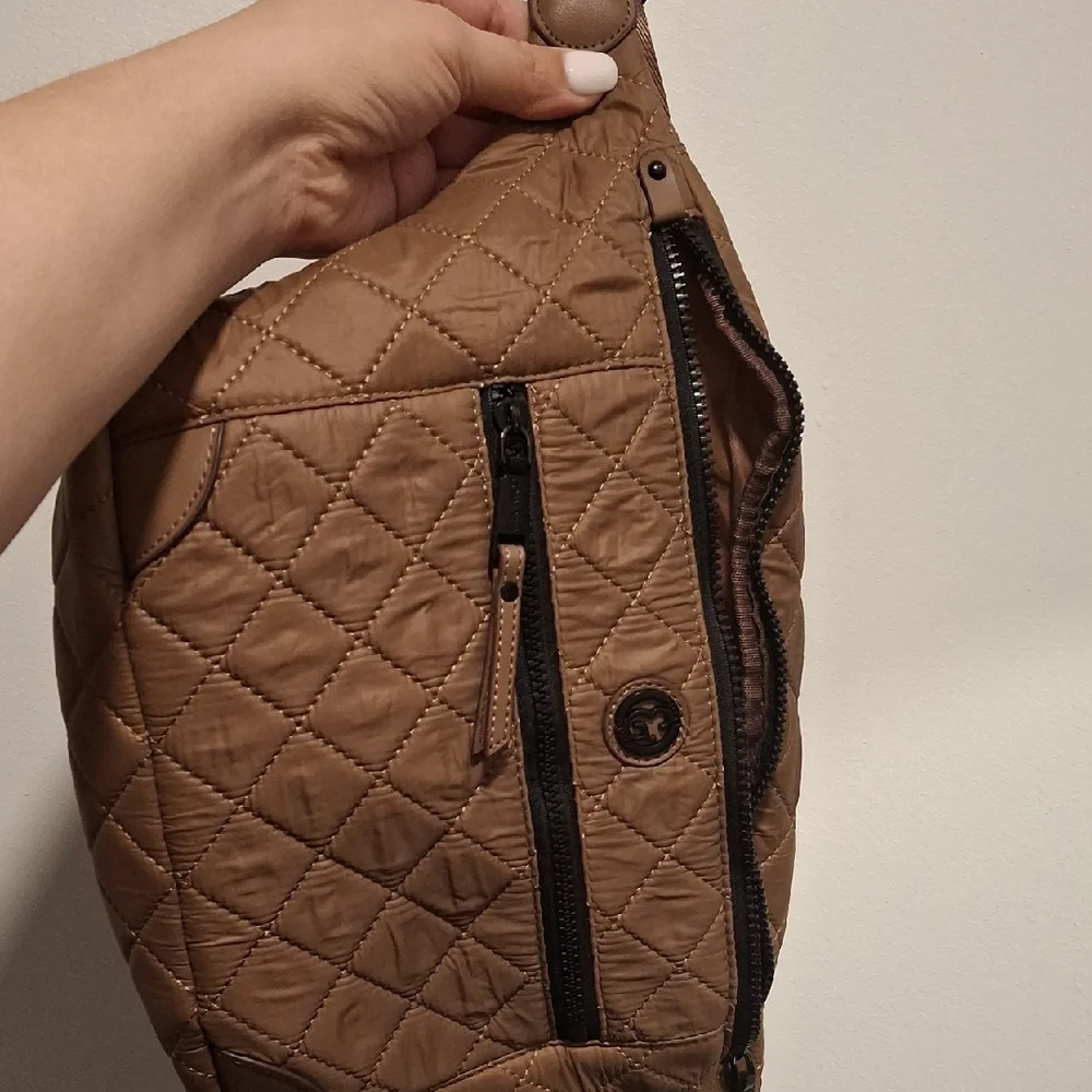 Joan & David Quilted Tan Belt Bag - Picture 5 of 7